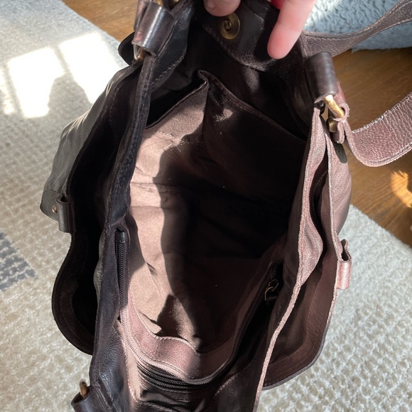 Brown leather bucket bag - Picture 4 of 4